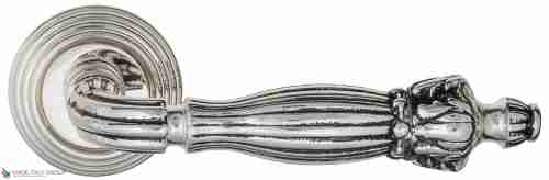 Дверная ручка Venezia "OLIMPO" D8 натуральное серебро + черный