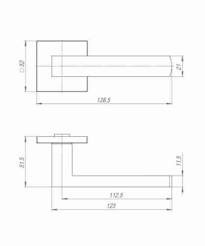 Ручка раздельная K.JS51.OPTIMAL CP-8 хром