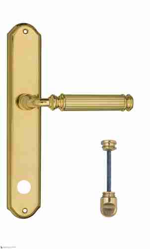 Дверная ручка Venezia "MOSCA" WC-2 на планке PL02 полированная латунь