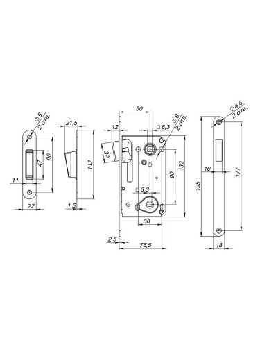 Защёлка врезная магнитная 5300-M-WС SN матовый никель