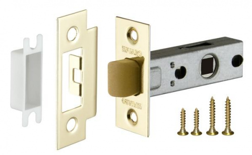 Защелка дверная межкомнатная Fuaro Plastic P12-45-25 GP латунь с пластиковым язычком