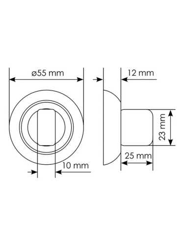 Комплект дверных ручек Morelli MH-03 BL с заверткой MH-WC BL + магнитный замок M1895 BL, цвет черный