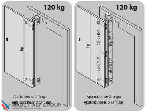 Kubica K8120 ATOMIKA KARAKTER DXSX, CS петля скрытая универсальная МАТОВЫЙ ХРОМ (120 kg)