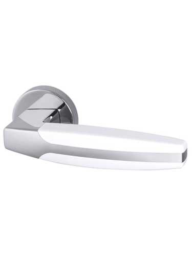 Ручка дверная Armadillo (Армадилло) межкомнатная R.URB52.ARC (ARC URB2) CP/White-14 хром/белый  Набор 9