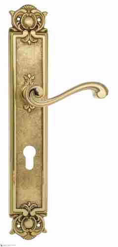 Дверная ручка Venezia "VIVALDI" CYL на планке PL97 полированная латунь