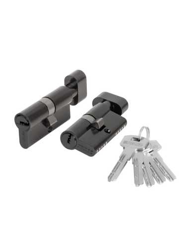 Цилиндровый Fuaro (Фуаро) механизм (200 ZM/70) 2000ZM Knob 70 (30+10+30) BL-24 черный 5Key с вертушкой