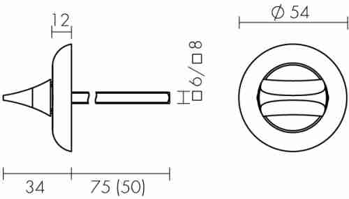 Ручка поворотная Fuaro HMR6x75 CP ПЛАСТИК