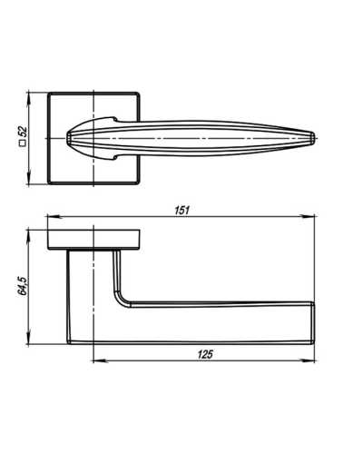 Комплект: Ручки Armadillo Urban Squid USQ9 SN-3 + Завертка BK6.K.USQ52 SN-3 матовый никель