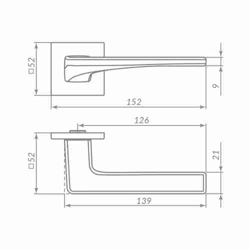 Ручка Punto (Пунто) раздельная K.ARC.Q52.ELEN SSG-39 сатин.золото