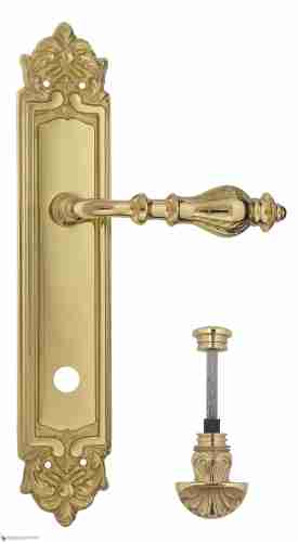 Дверная ручка Venezia "GIFESTION" WC-4 на планке PL96 полированная латунь