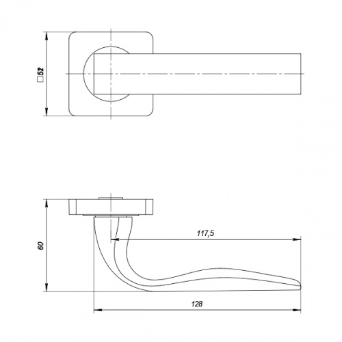 Ручки дверные межкомнатные Punto INTEGRA ZQ GR-23 графит