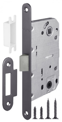 Замок межкомнатный дверной под фиксатор пластиковый Fuaro PLASTIC P96WC-50 GR графит