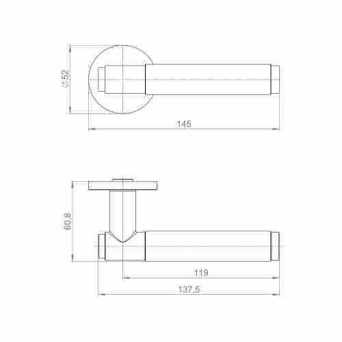 Ручка Armadillo (Армадилло) раздельная R.URS52.ROLL FSG-39 флорентийское золото
