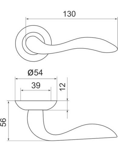 Комплект: Ручки Armadillo Selena LD19-1SN/CP-3 + Завертка BK6.R.LD54 SN/CP-3 матовый никель/хром