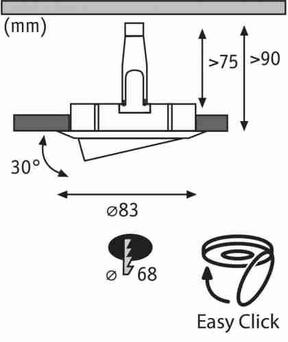 Встраиваемый светодиодный светильник Paulmann Decke 92102
