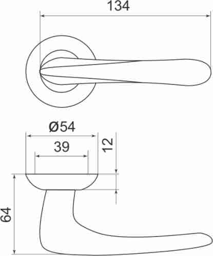 Комплект на 4 двери - Ручки дверные межкомнатные Armadillo Pava LD42-1CP-8 хром TECH (кв. 8х140)