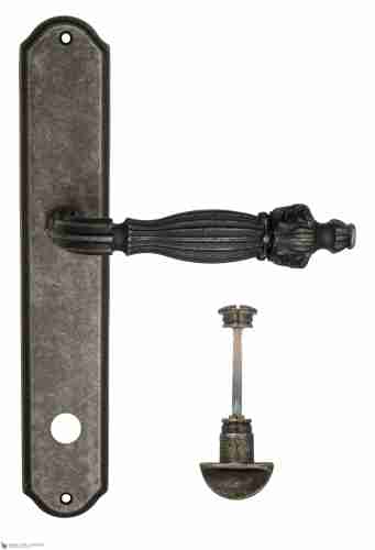 Дверная ручка Venezia "OLIMPO" WC-2 на планке PL02 античное серебро