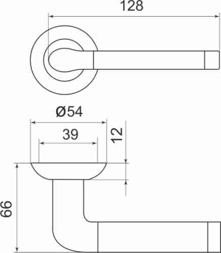 Комплект на 6 дверей - Ручка дверная межкомнатная Armadillo Stella LD28-1SN/CP-3 матовый никель/хром TECH кв. 8x140