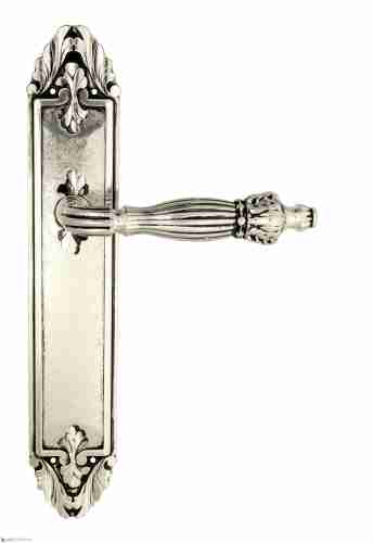 Дверная ручка Venezia "OLIMPO" на планке PL90 натуральное серебро + черный