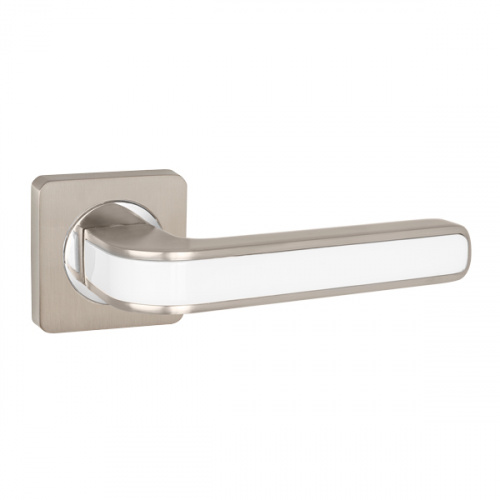 Ручки дверные межкомнатные Punto FUTURA ZQ SN/WH-19 матовый никель/белый