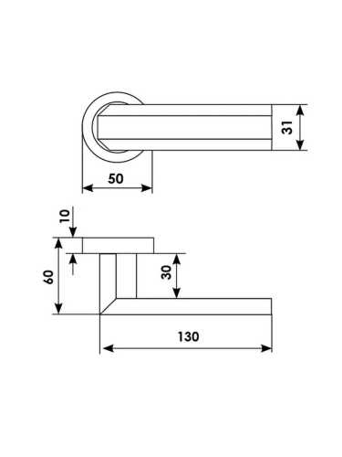 Ручка дверная Morelli Luxury HARMONY R2 OTL раздельная на круглой розетке, цвет золото, латунь