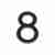 Цифра "8" самоклеящаяся ABS (50х37) (FUARO) BL черный