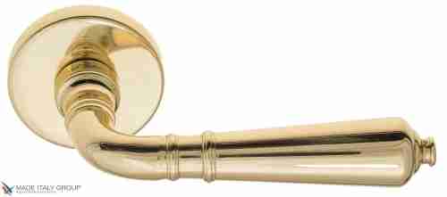 Дверная ручка на круглом основании Fratelli Cattini "TOSCANA" 7.7-OLV полированная латунь