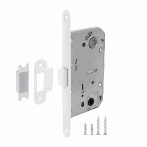 Замок межкомнатный дверной под фиксатор пластиковый Fuaro PLASTIC P96WC-50 WH-19 белый