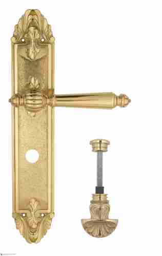 Дверная ручка Venezia "PELLESTRINA" WC-4 на планке PL90 полированная латунь