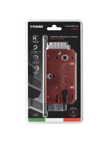 Корпус Fuaro (Фуаро) врезного замка MAGNM85C-50/BL INOX SSG-39 сатин. золото (блистер)
