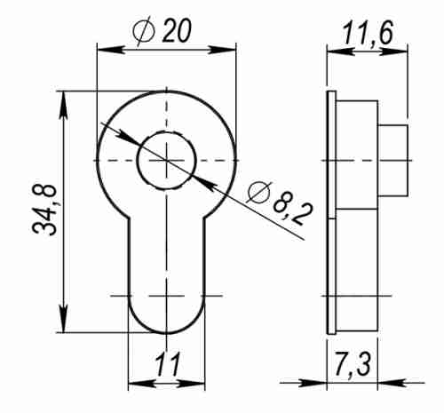 Вставка под шток для цилиндра Armadillo CYLINDER GP-2 золото