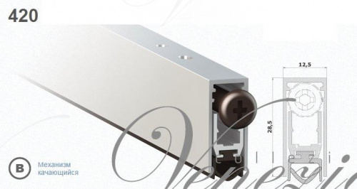 Автопорог - антипорог врезной для дверей Venezia 420 ширина 530-730 мм рег-ка 1 уровень