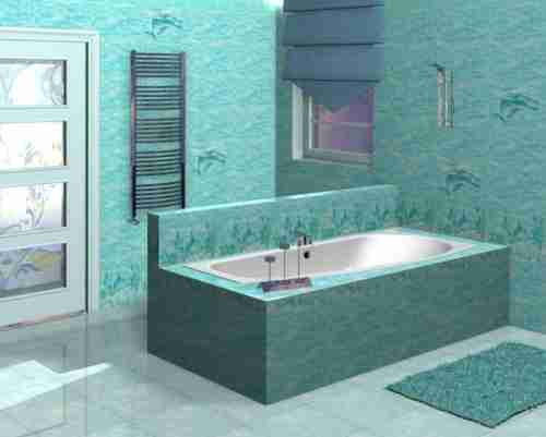 Плитка керамическая Уралкерамика Лагуна 7ДФ "Дельфины" (из 9 плиток) панно 74,7х109,2