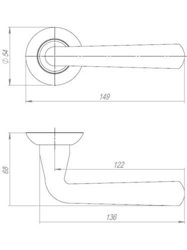 Ручка Ajax (Аякс) раздельная R.JR54.IND LAVORO BL-24 черный (белая коробка)