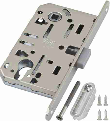 Замок дверной под цилиндр AGB (АГБ) B06103.50.34.567 хром мат магнитный с отв пл B02402.05.34