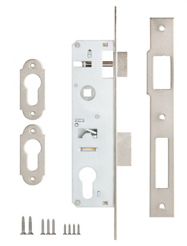 Корпус узкопрофильного замка с защёлкой KALE KILIT 153 (30 mm) w/b никель
