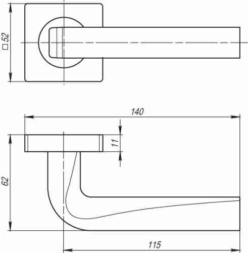 Комплект на 3 двери - Ручка дверная межкомнатная Armadillo KEA SQ001-21MWSC-33 Итальянский тисненый