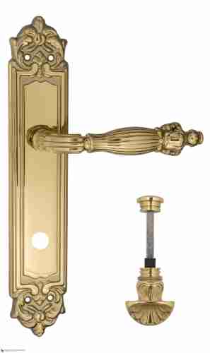 Дверная ручка Venezia "OLIMPO" WC-4 на планке PL96 полированная латунь