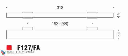 Ручка скоба модерн COLOMBO DESIGN F127FA-NM матовый черный 192-288 мм