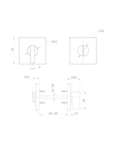 Ручка Punto (Пунто) поворотная BK6.K.EST.Q52.JOY BL-24 черный