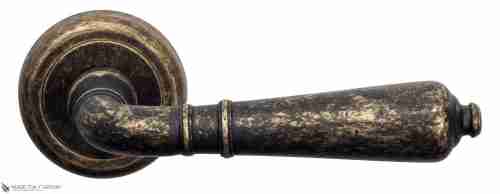 Дверная ручка на круглом основании Fratelli Cattini "TOSCANA" D1-BA античная бронза