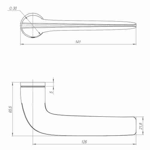 Комплект на 6 дверей - Ручка раздельная R.ART30.LACONY BL-26 черный