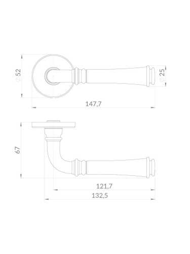 Ручка Punto (Пунто) раздельная R.EST.R52.VERONA SSG-39 сатинированное золото