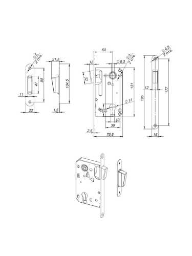 Корпус замка MAGN5300-M-C (5300-M-C) GR графит