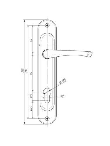 Ручка дверная Absolyute (Абсолют) на планке РФ1-85/07А (черный)
