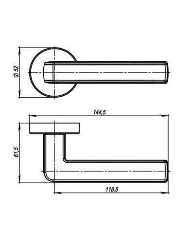 Комплект: Ручки Armadillo CUBE URB3 BPVD/Black-77 + Завертка BK6.R.URB52 BPVD-77 вороненый никель