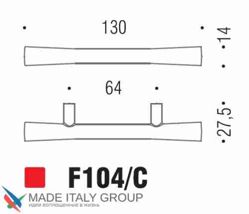 Ручка скоба модерн COLOMBO DESIGN F104C-NM матовый черный 64 мм