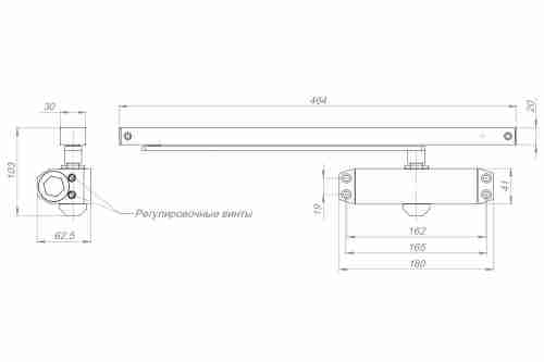 Доводчик дверной DCTR40-100 slide WH белый