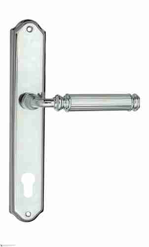 Дверная ручка Venezia "MOSCA" CYL на планке PL02 полированный хром