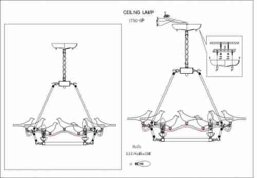 Подвесная люстра Favourite Pajaritos 1750-6P